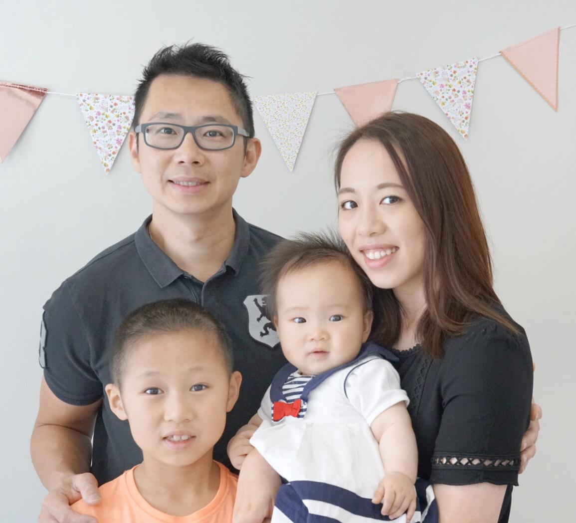 Pastor Wong with wife Amy, Daniel and Sophie